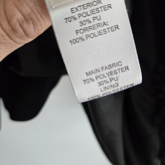 Black Sherpa Jacket with Leather Accents - Picture 11 of 12